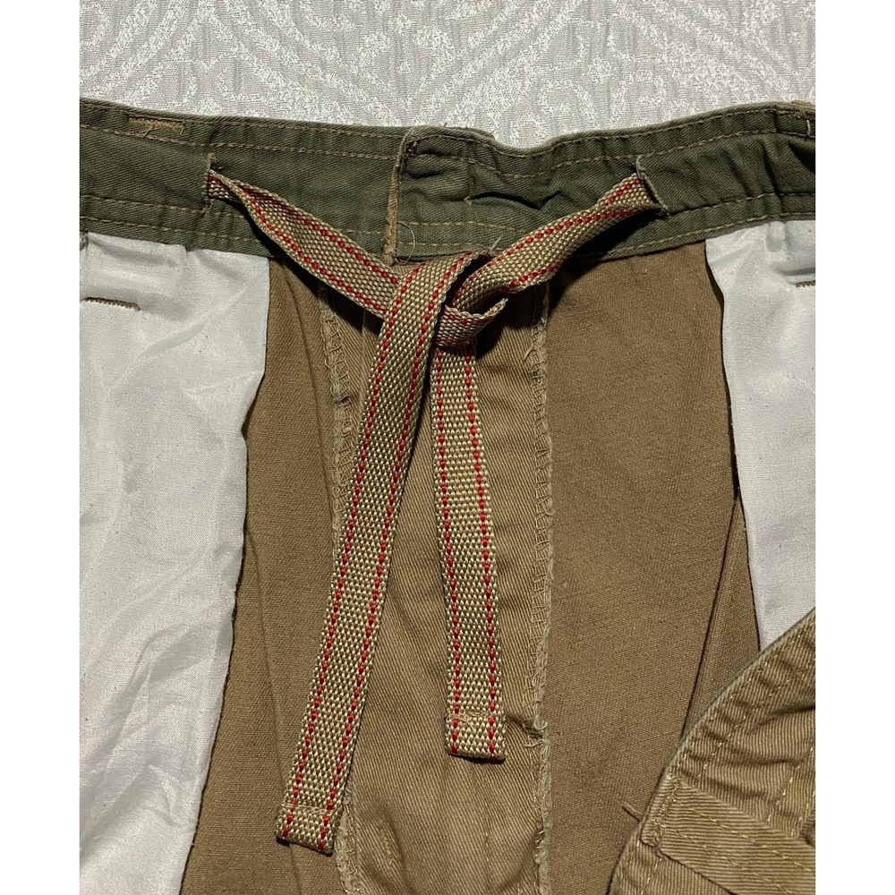 Rugged Wear Mens 38 Cargo Shorts Khaki Tan Cotton Multi Pocket Relaxed Fit - Picture 5 of 11